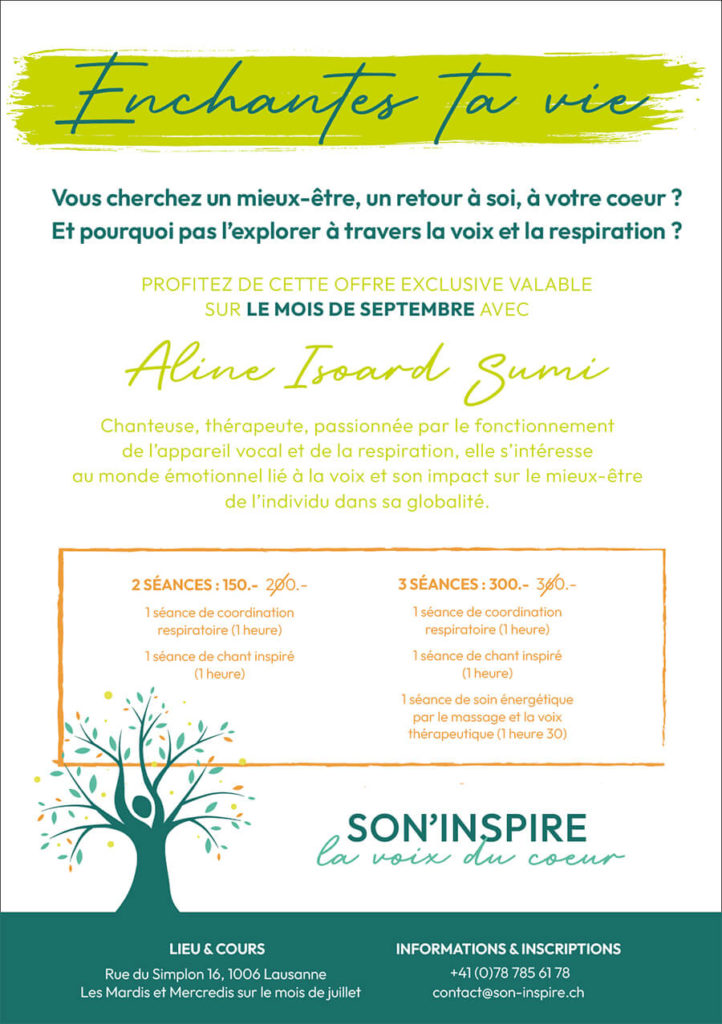 Pack Cours de chant avec Aline Isoard Sumi Son Inspire