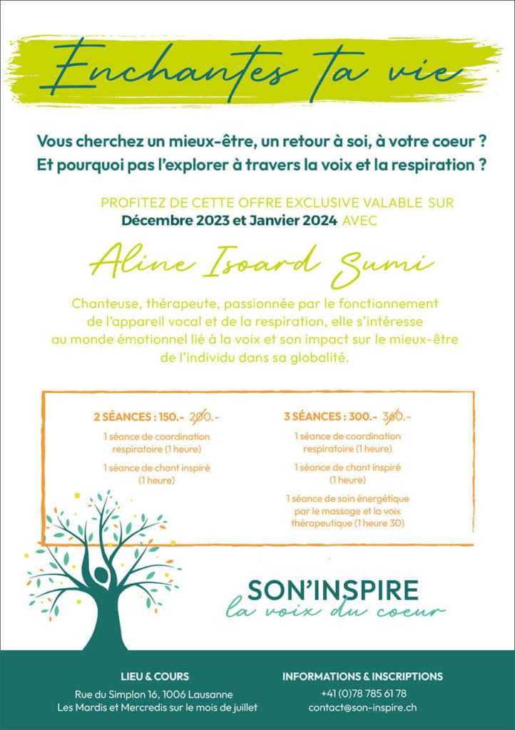 Pack Cours de chant avec Aline Isoard Sumi Son Inspire